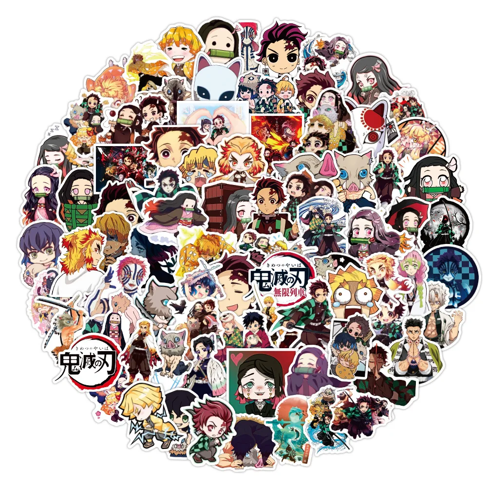 50/100 Stück Anime-Aufkleber, Demon Slayer Kimetsu No Yaiba, coole Vinyl-Aufkleber für Laptop, Skateboard, Gepäck, Auto, Fahrrad, wasserdicht – Detail 2