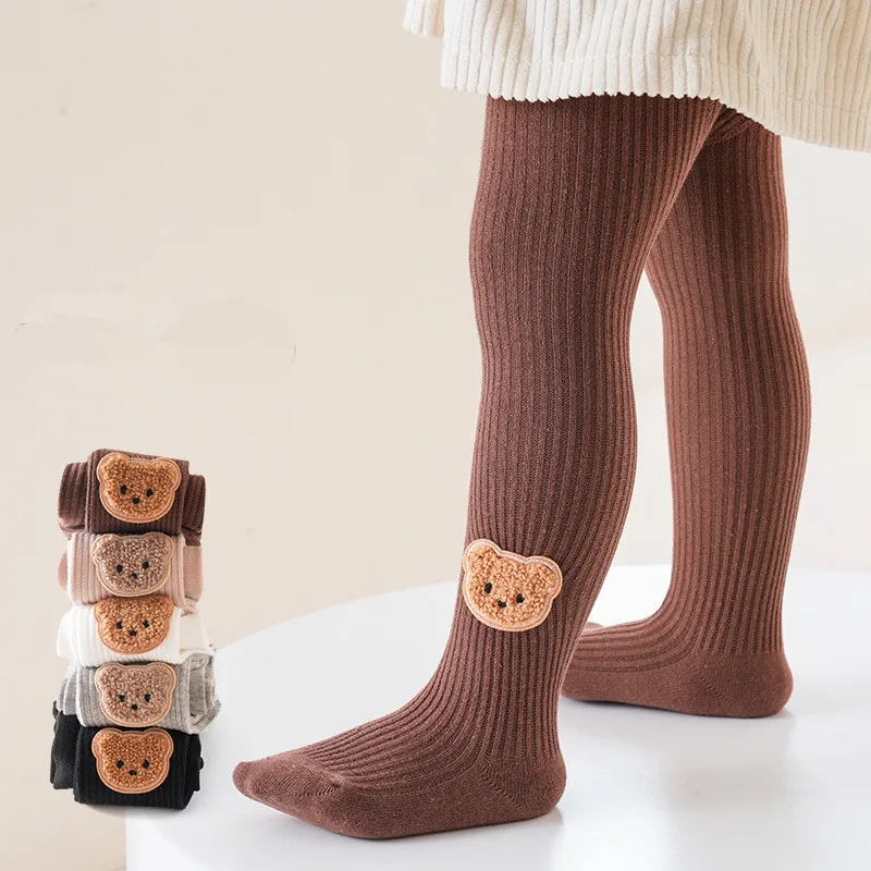 Children's Tights For Girls Spring Autumn Toddler Baby Pantyhose Cartoon Bear Tight Kids Leggings