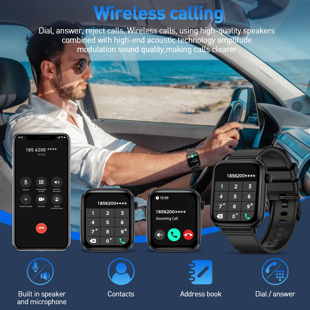 LIGE Men Smart Watches 1.83 Inch HD Display Answer Make Call Message Preview Sport Modes DIY Dial Weather Forecast For Women New