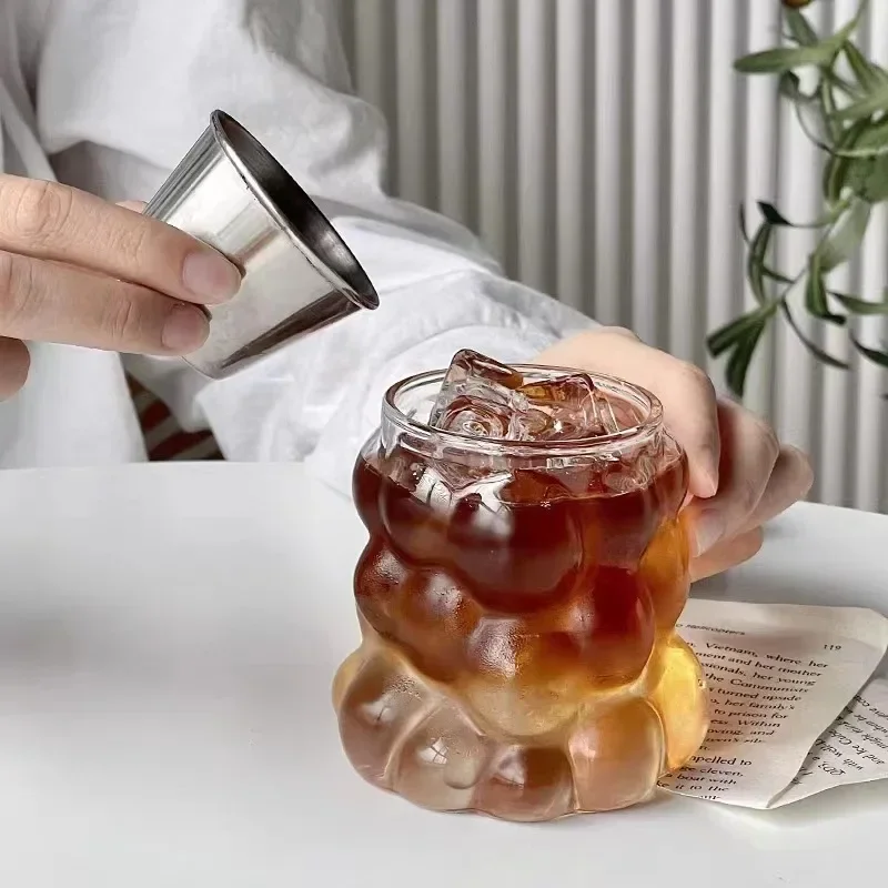 Ins Style Transparent Glass Cup Irregular Heat Resistant Coffee Mug