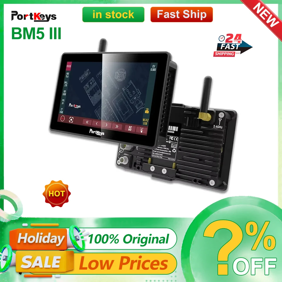 Portkeys BM5 III 5.5" 2200Nit 3G SDI Camera Control Touchscreen Monitor for Canon for Sony RED KOMODO/BMPCC 4K/6K
