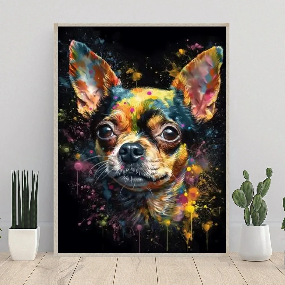 5D DIY Diamond Painting Kit Dog Chihuahuas Full Diamond Embroidery Mosaic Picture Jewelry Cross stitch Cute Pet Home Decor Gift