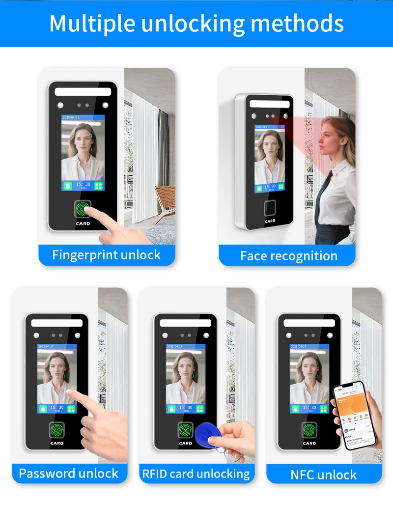 S1000 Wall Mount Dynamic facial Recognition Attendance Access Control Machine 10
