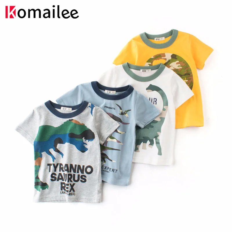 

Kids T-shirt for Boy Summer Children Cartoon Cotton Animal Printing Dinosaur Boys T Shirt Girls Tops Tees Kids Clothes