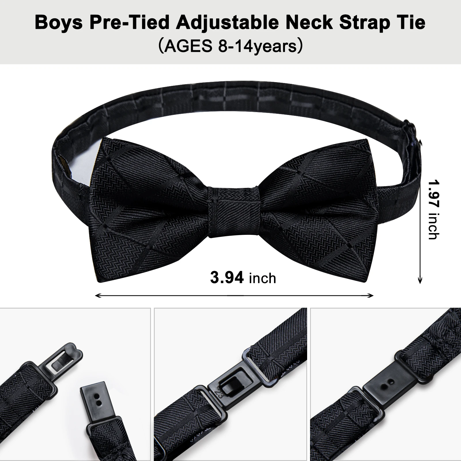 Bow Tie Necktie Set Adjustable Boys Girls Kids Bow Tie Set Handkerchief Infant Children Pre-tied Black White Green Red Butterfly Gravata for Wedding