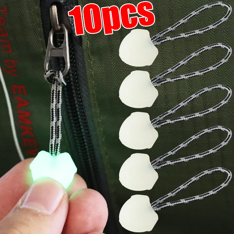 Glow Zipper Pulls Night Light Tag for Backpack Bag Tent Clothing Luminous Cord Rope Handle Camping Travel Hiking Gear Accessory