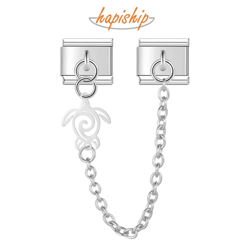 Hapiship Fashion Animals Owl Dog Dolphins Chain Italian Charm Link Fit 9Mm Bracciale In Acciaio Inossidabile Che Fa Gioielli Fai Da Te Dj1118