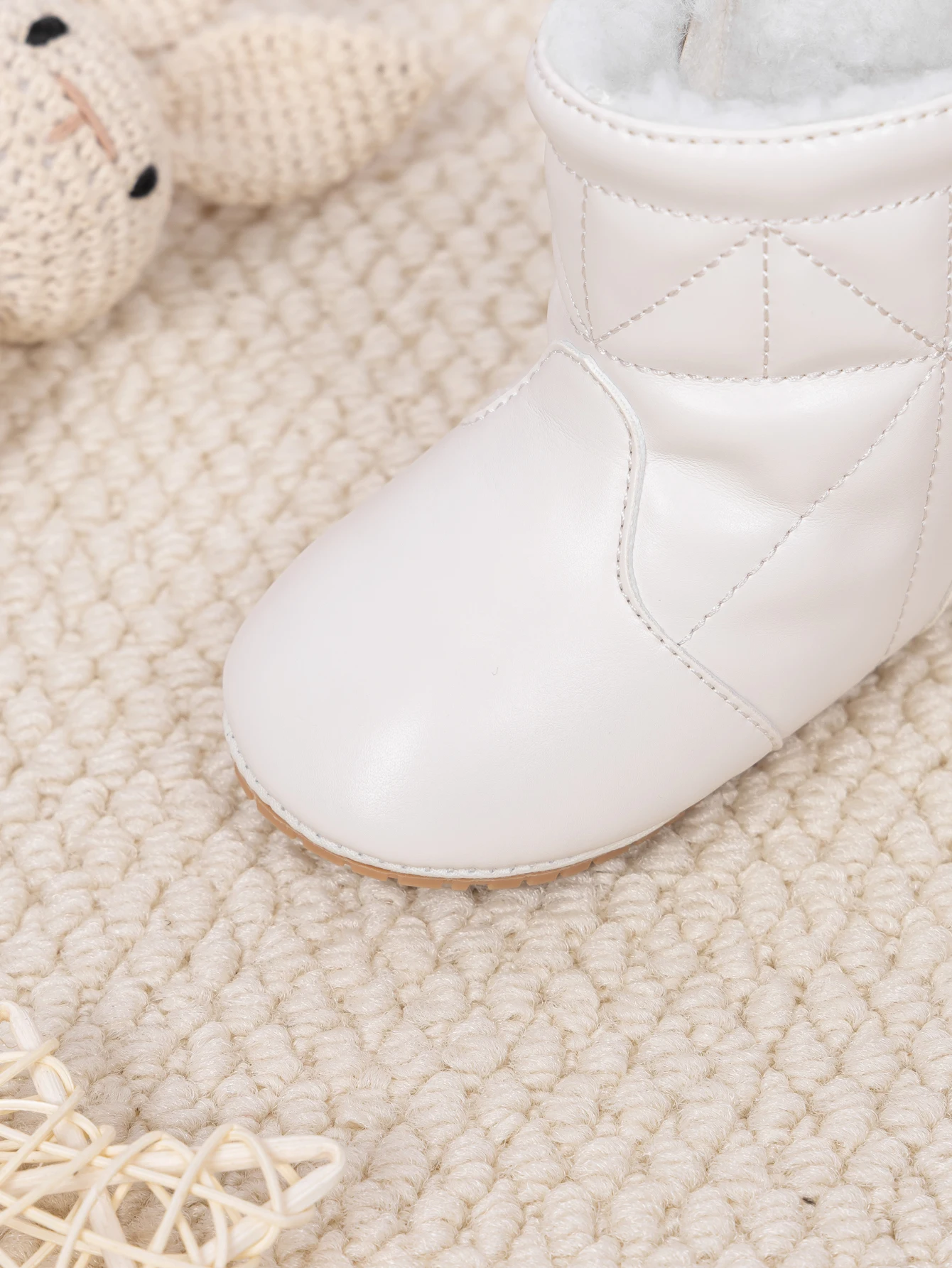 Meckior Neugeborenen Baby Stiefel Plüsch Winter dicken Boden warme Socken Stiefel weichen Boden bequeme Anti-Rutsch-Stiefel Kleinkind Schneeschuhe – Detail 8