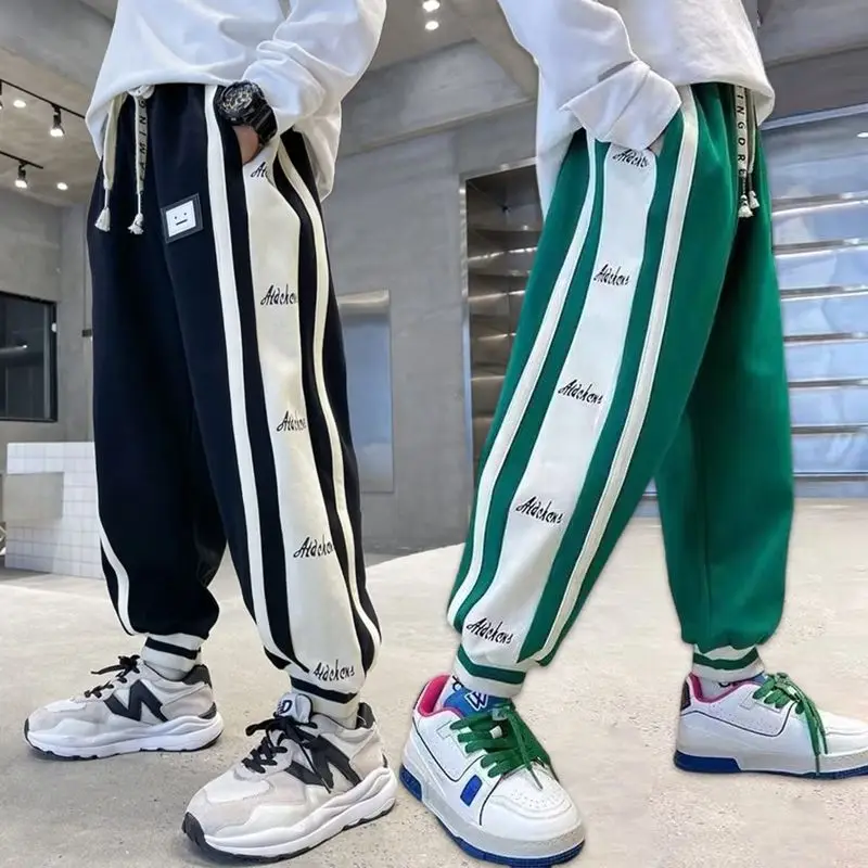 

2023 New Spring Autumn Boys Pants Casual Long Style Trousers For Kids 4-14 Years Old Teenage Children Sport Outdoor Pants
