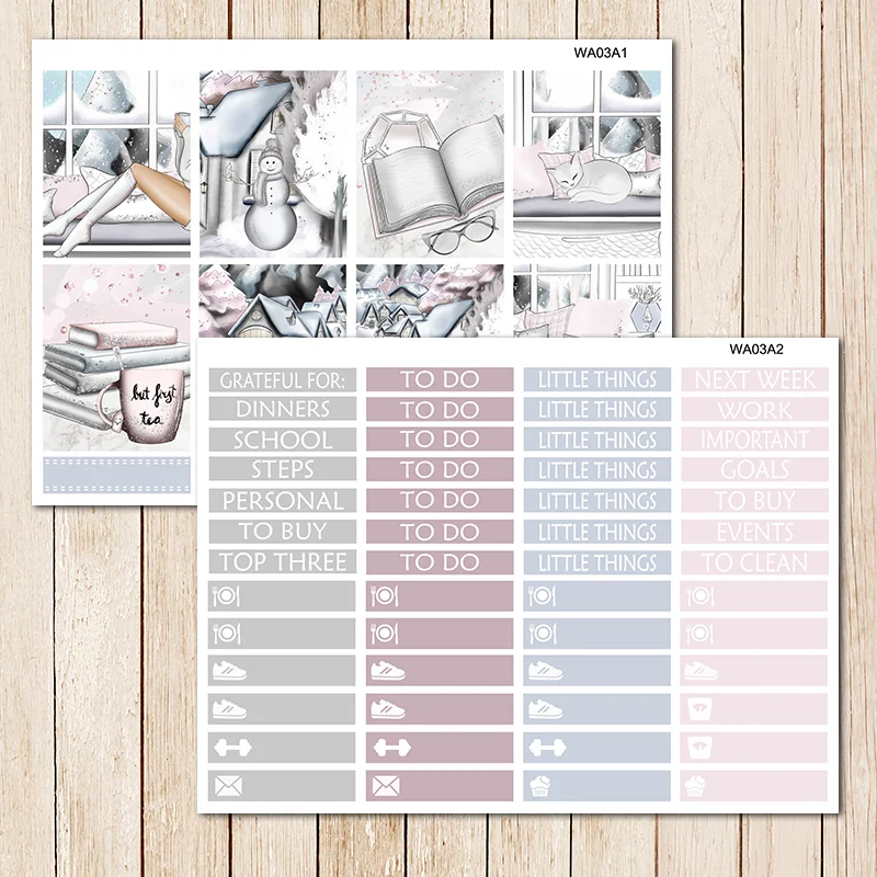 

7Sheets Winter scenery Weekly list label Decorative Sticker DIY Scrapbooking album Stickers School office supplies