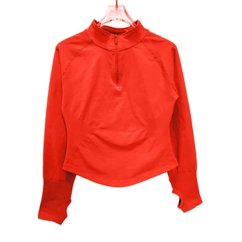 Haut de Sport Femme Manches Longues Demi-Zip