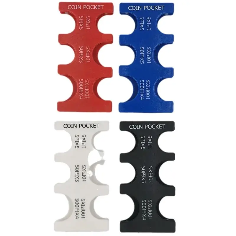 Colourful Portable Lost-proof Plastic Coin Clip Organizer Japanese Currency Sorting Travel Coin Money Holder Dispenser Storage