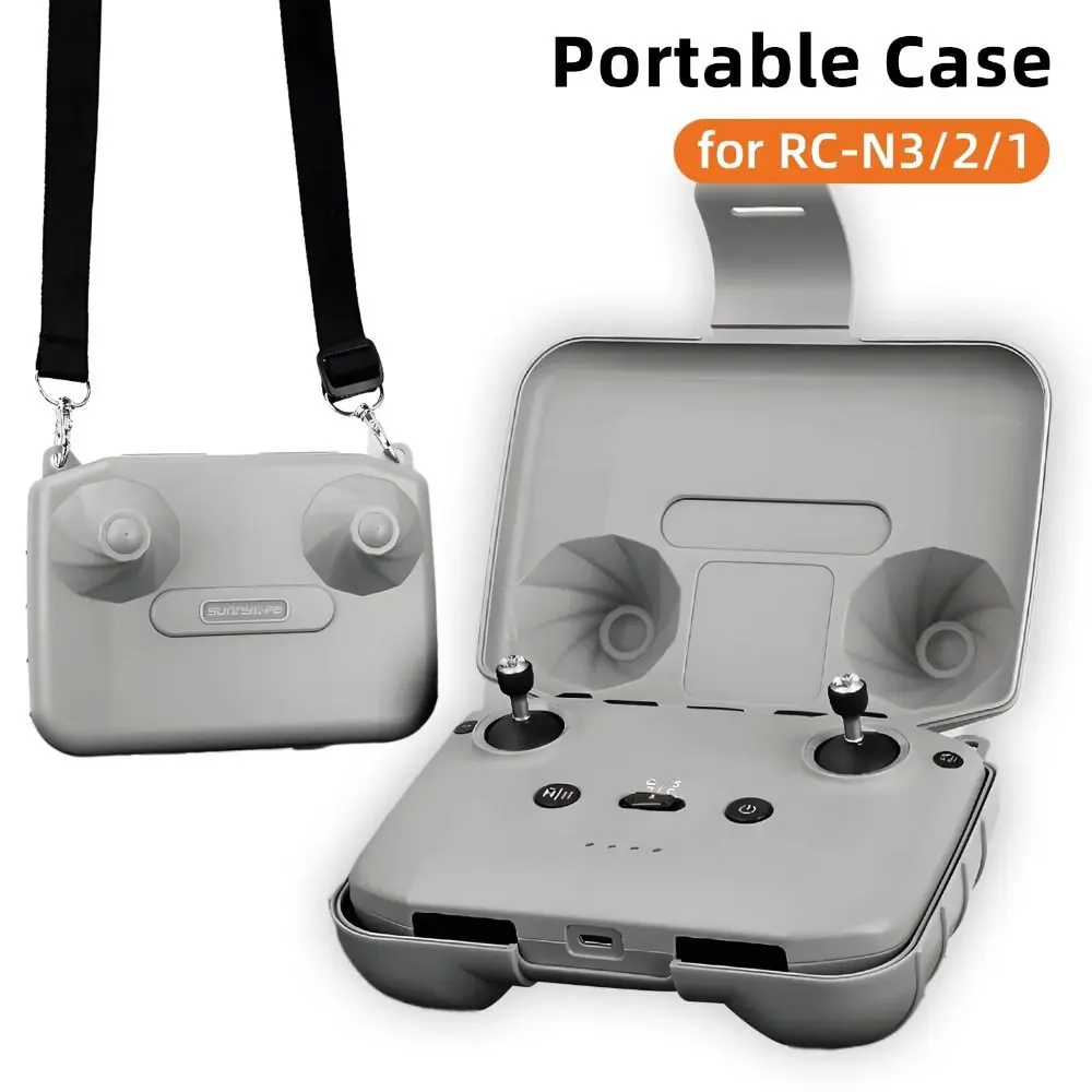 With Lanyard Controller Protective Case Full Coverage Flip Open RC Storage Box PC Hard Control Box for DJI RC-N3/2/1