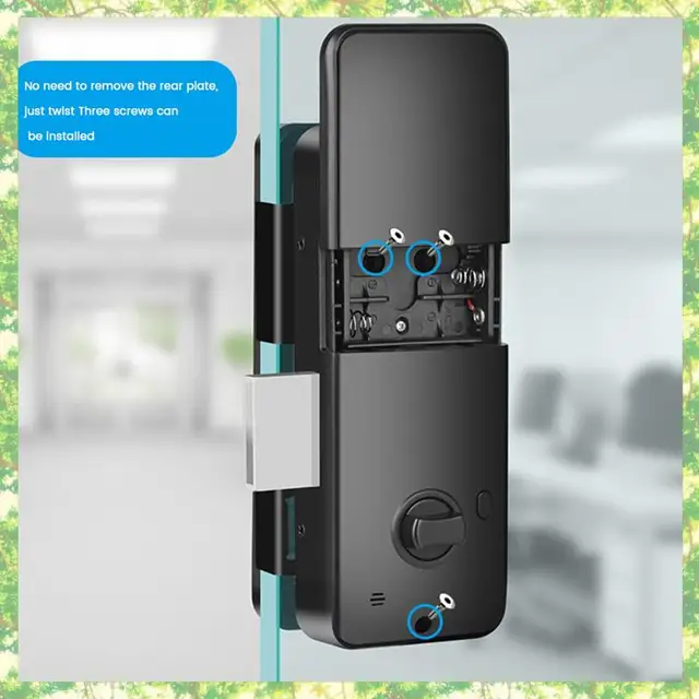 Smart-Waterproof Tuya Wifi Smart Door Lock Fingerprint Electronic Rim Lock For Glass Door 5