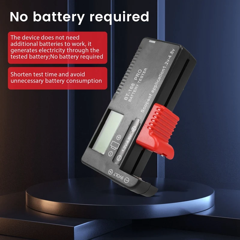 디지털 LCD 범용 배터리 테스터 (모델: BT - 168 PRO), 배터리 테스터 전압 검사기, AA AAA C D 18650 9V, 2 개