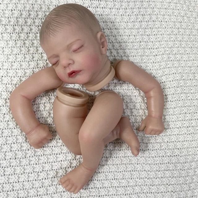 19Inch Already Painted Reborn Doll Parts Sam Lifelike Baby 3D Painted Skin with Visible Veins Handmade Mold Cloth Body Included 4