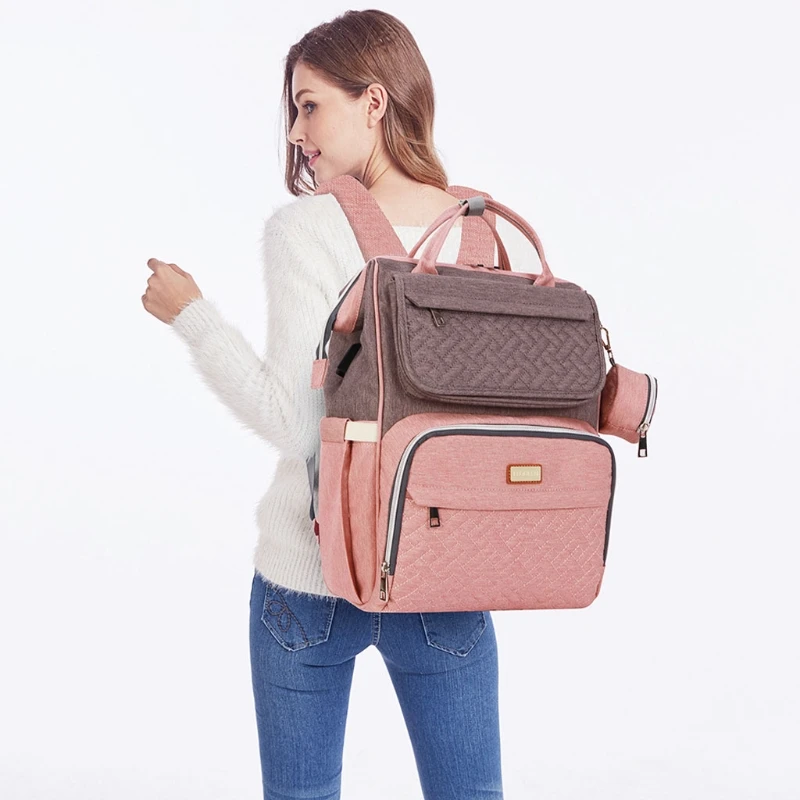 Diaper Bag Backpack Multifunction Large Baby Bags USB Stroller Straps Pacifier for Case Unisex Travel Back Pack Multi Co