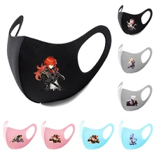 

Genshin Impact Game Cosplay Costume Face Mask Adult Dustproof Washable Masks Prop Halloween Ice Silk Masks