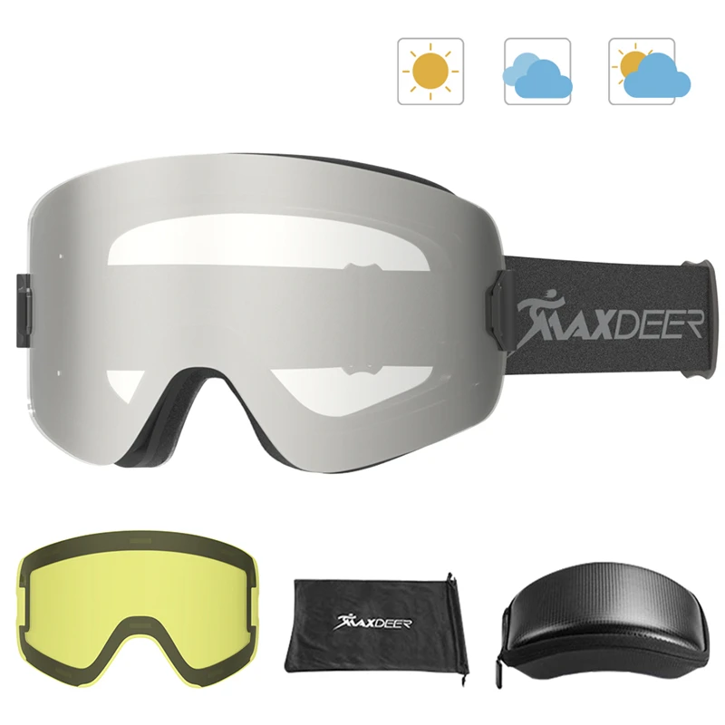 

Professional Ski Goggles Double Layers Lens Anti-fog UV400 Big Vision Ski Glasses Skiing Snowboard for Men Women Snow Goggles