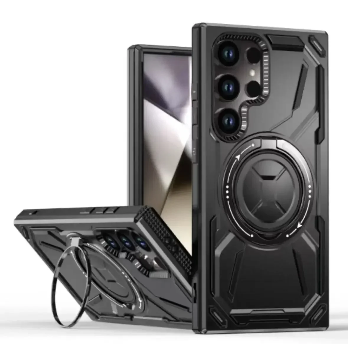 Shockproof Armor Case with Magsafe Wireless Charging and Rotating Bracket