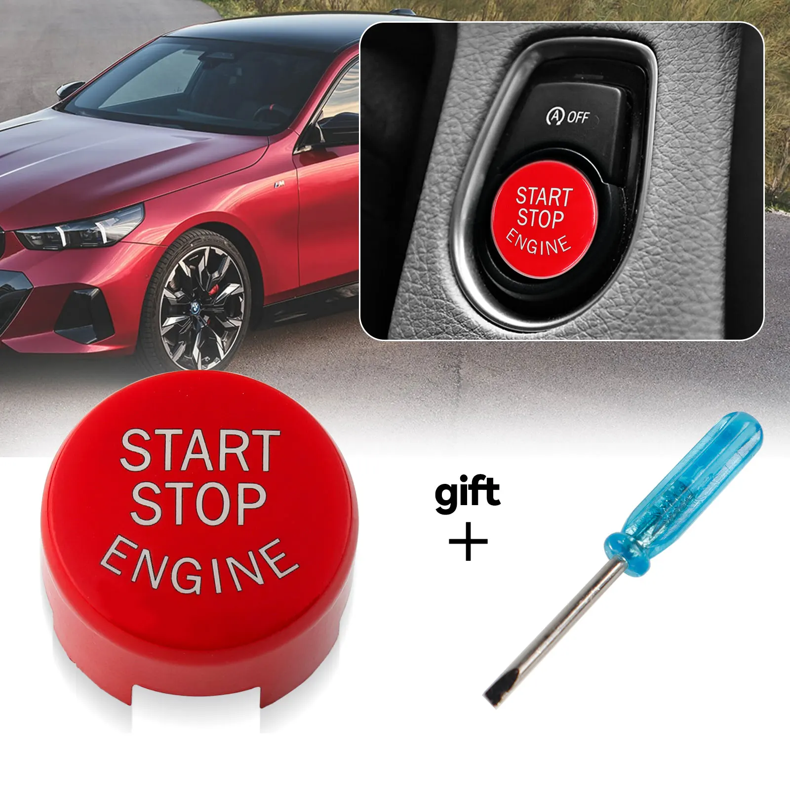 Dashboard Lamp Switch Cover Red Engine Start Stop Switch Push Button Replace Cover For BMW 1 2 3 4 5 6 7 X1 X3 X4 X5 X6 series F Chassis F20 F21 F30 F31 F48