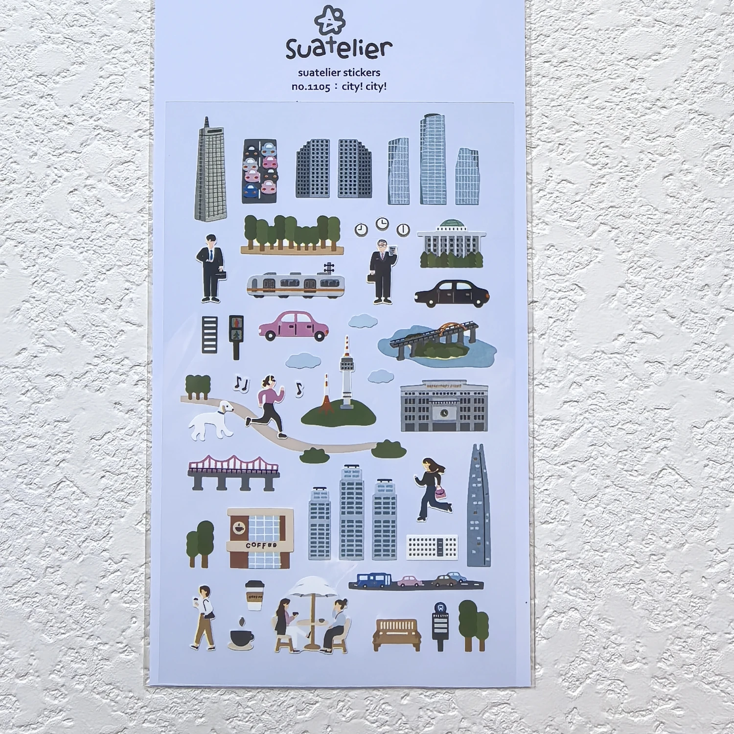 Koreanischer Import Suatelier City Travel Übungssticker Scrapbooking DIY Journal Sticker Schreibwaren Deko Schul- und Bürobedarf