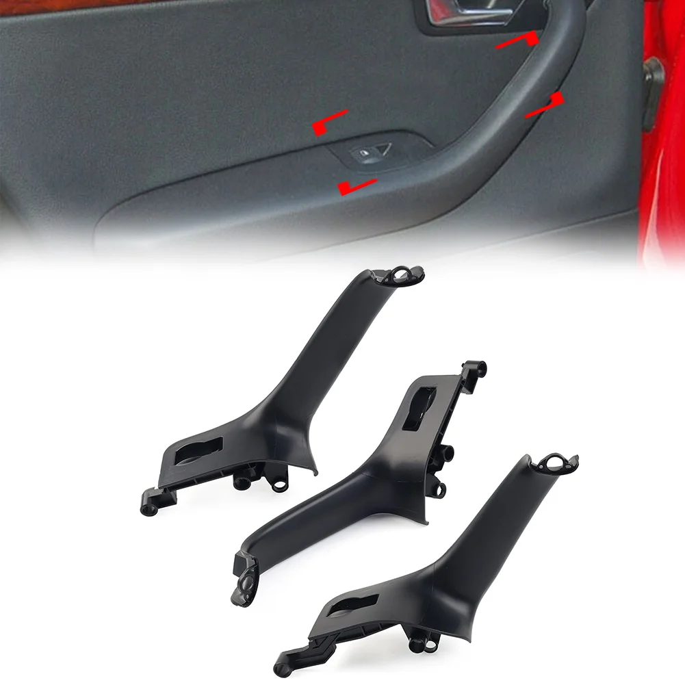 

3Pcs LHD Car Inner Door Handle Pull Trim Cover For Audi A4 B6 B7 2002 2003 2004 2005 2006 2007 2008 8E0868393A 8E0868394A
