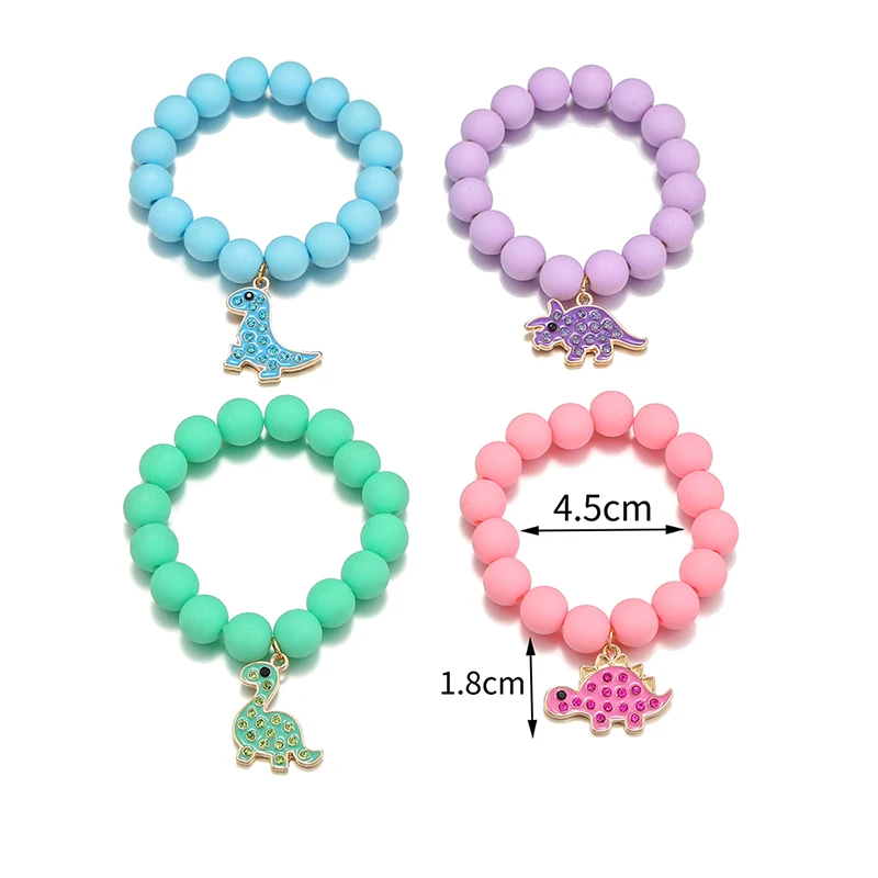 2 Pieces Kawaii Bracelet Cartoon Crystal Beads Bracelets Elastic Beaded  Bracelets for Girls Women Jewelry Charm Accessories 