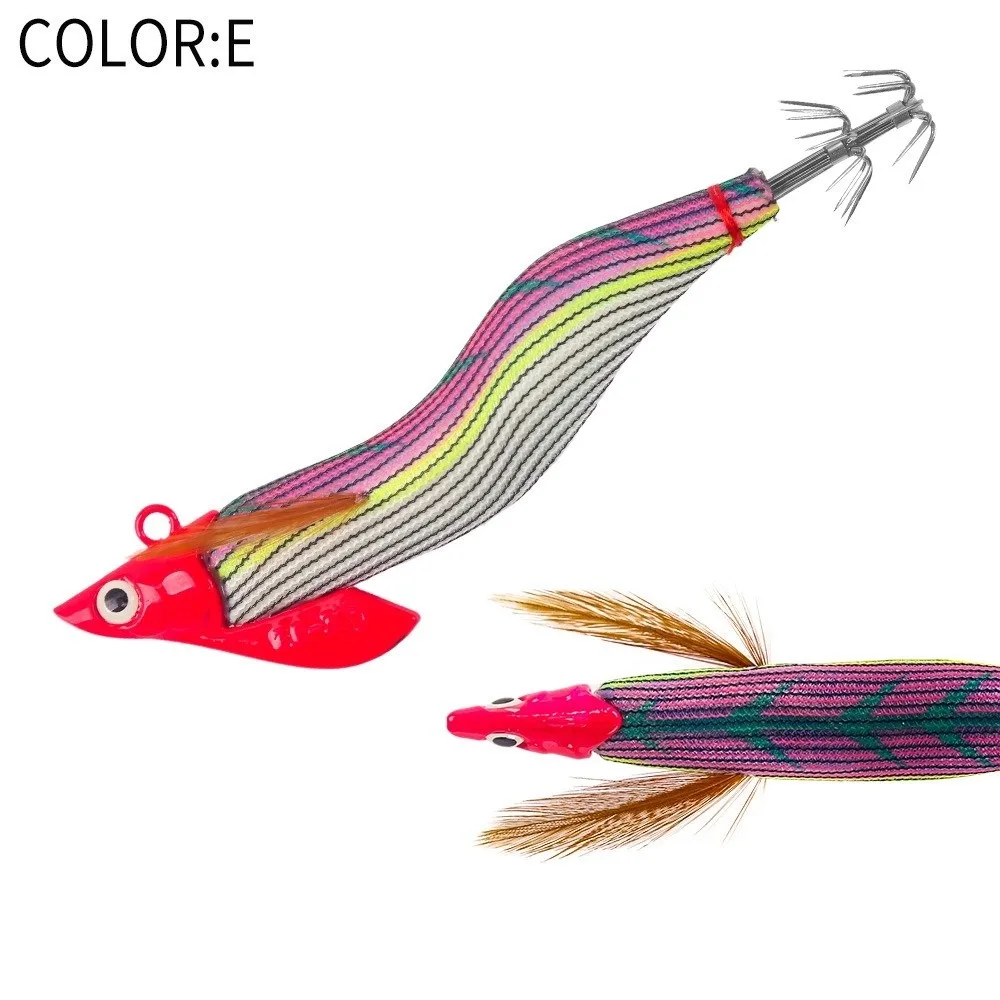 Egi 3.0 Hook Squid Bait Sycamore Wooden Octopus Design Jigging Lures 30g Weight Cuttlefish Shape Slow Sinking Night Fishing