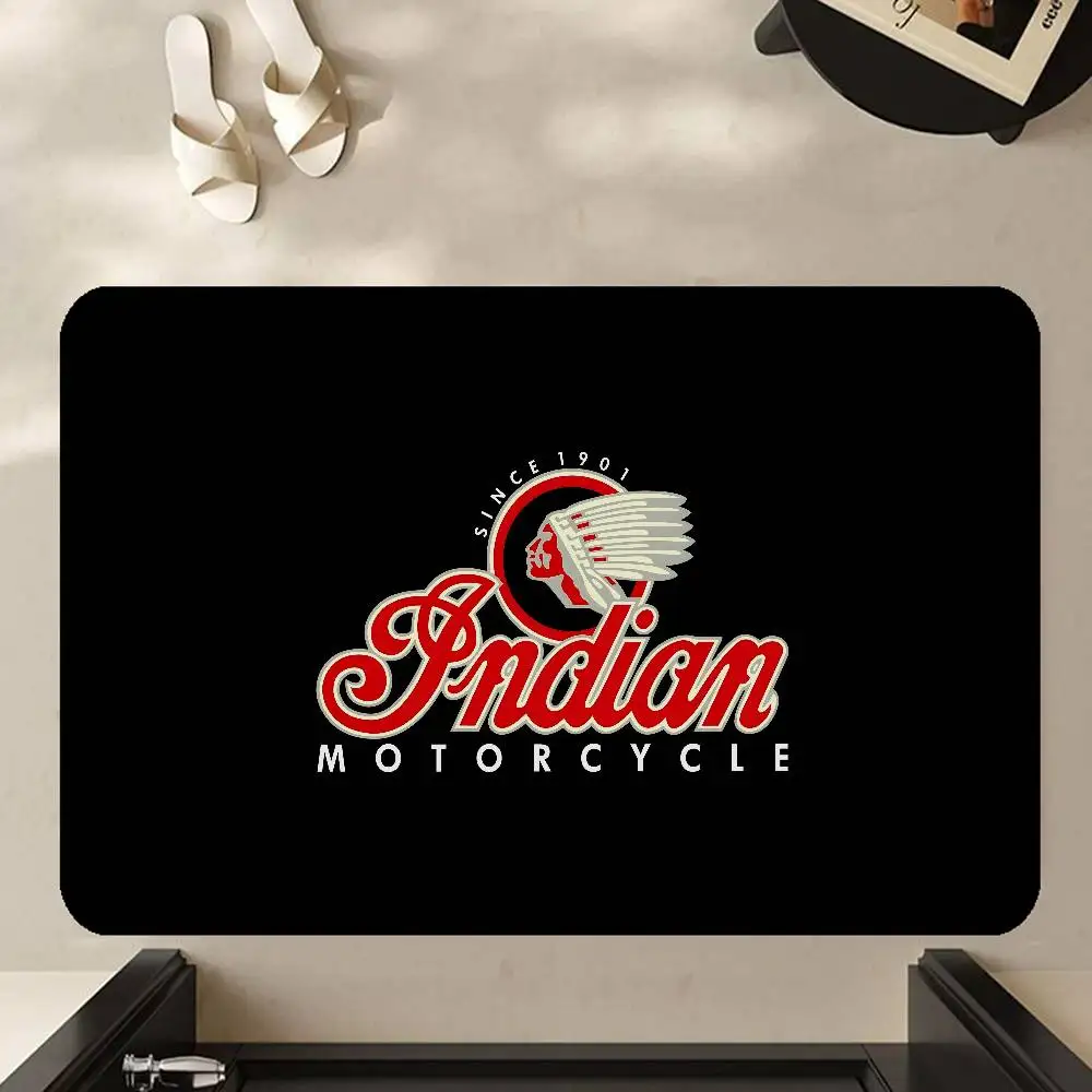 I-Indian Motorcycle Bathroom Mat Anti-slip Absorb Water Long Strip Cushion Bedroon Mat Welcome Doormat