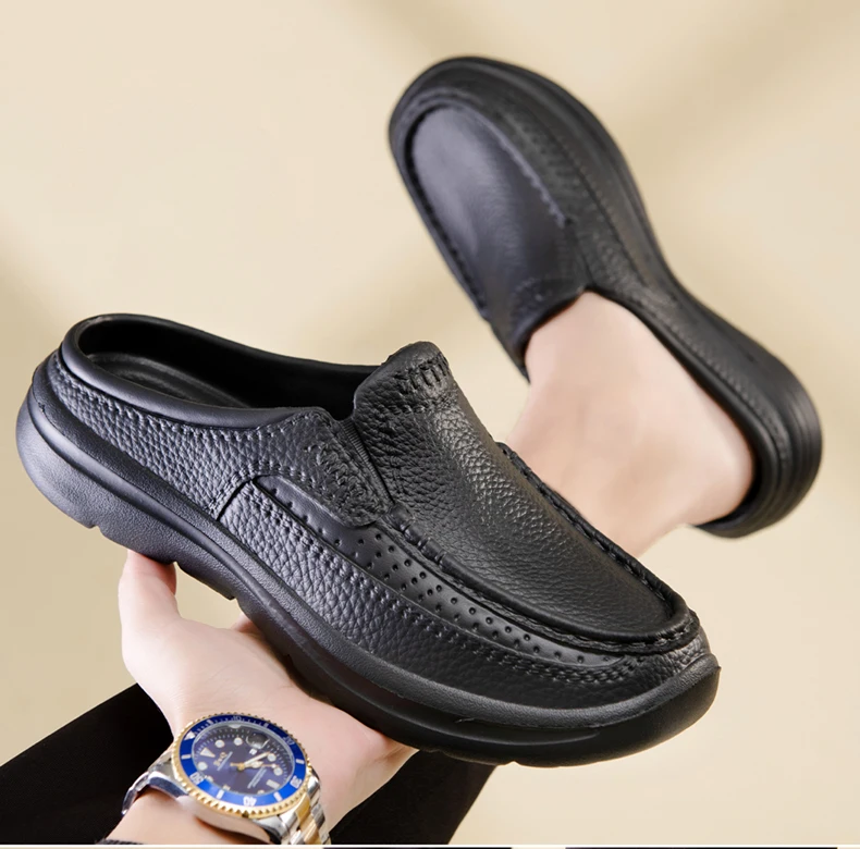 Summer Men Chef Shoes Anti Slip and Oil Proof Men's Work Shoes EVA Lazy Slippers Casual Trendy Slipper Fashion Garden Shoes
