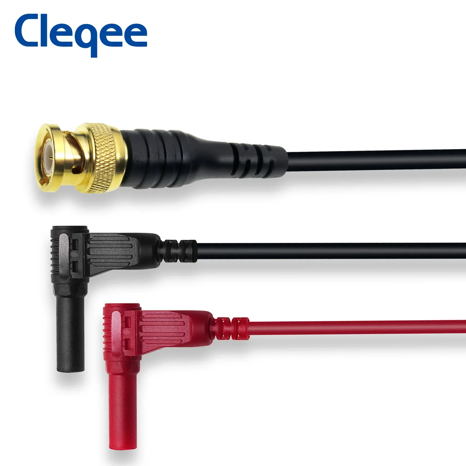 Фото Позолоченный штекер BNC Cleqee P1066 из чистой меди, штекер 4 мм, Прямоугольный штекер типа банан, испытательный провод №3