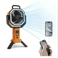 Ventilateur de camping portable 30000mAh avec lumière, 4 vitesses de vent, support trépied extérieur, 3 lumières LED à intensité réglable, recharge USB, ventilateur de bureau 6