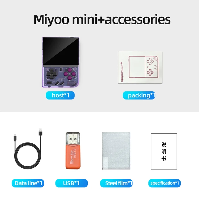thumbnail image 1 of Consola de videojuegos portátil retro MIYOO MINI PLUS, sistema Linux, emulador de juegos clásicos, pantalla IPS HD de 3,5 pulgadas, juegos V3, 1 of 5