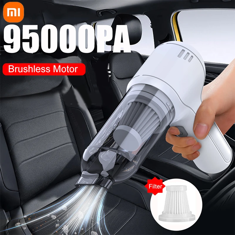 Беспроводной автомобильный пылесос Xiaomi, 95000 па, ручной мини-пылесос высокой мощности для автомобиля и дома