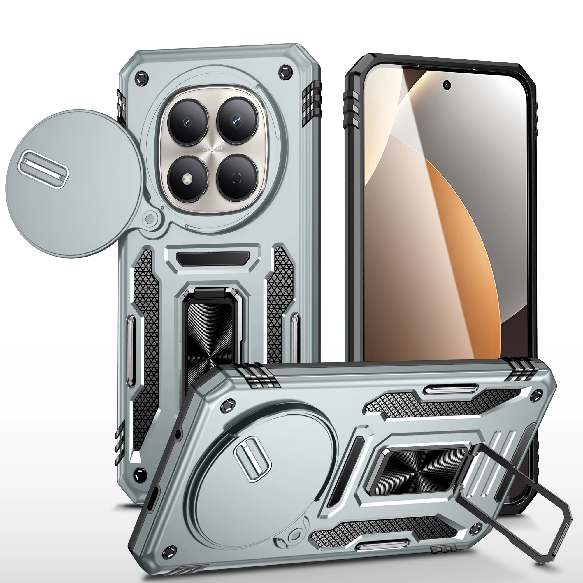 Heavy Duty Case with 360° Kickstand and Camera Protection