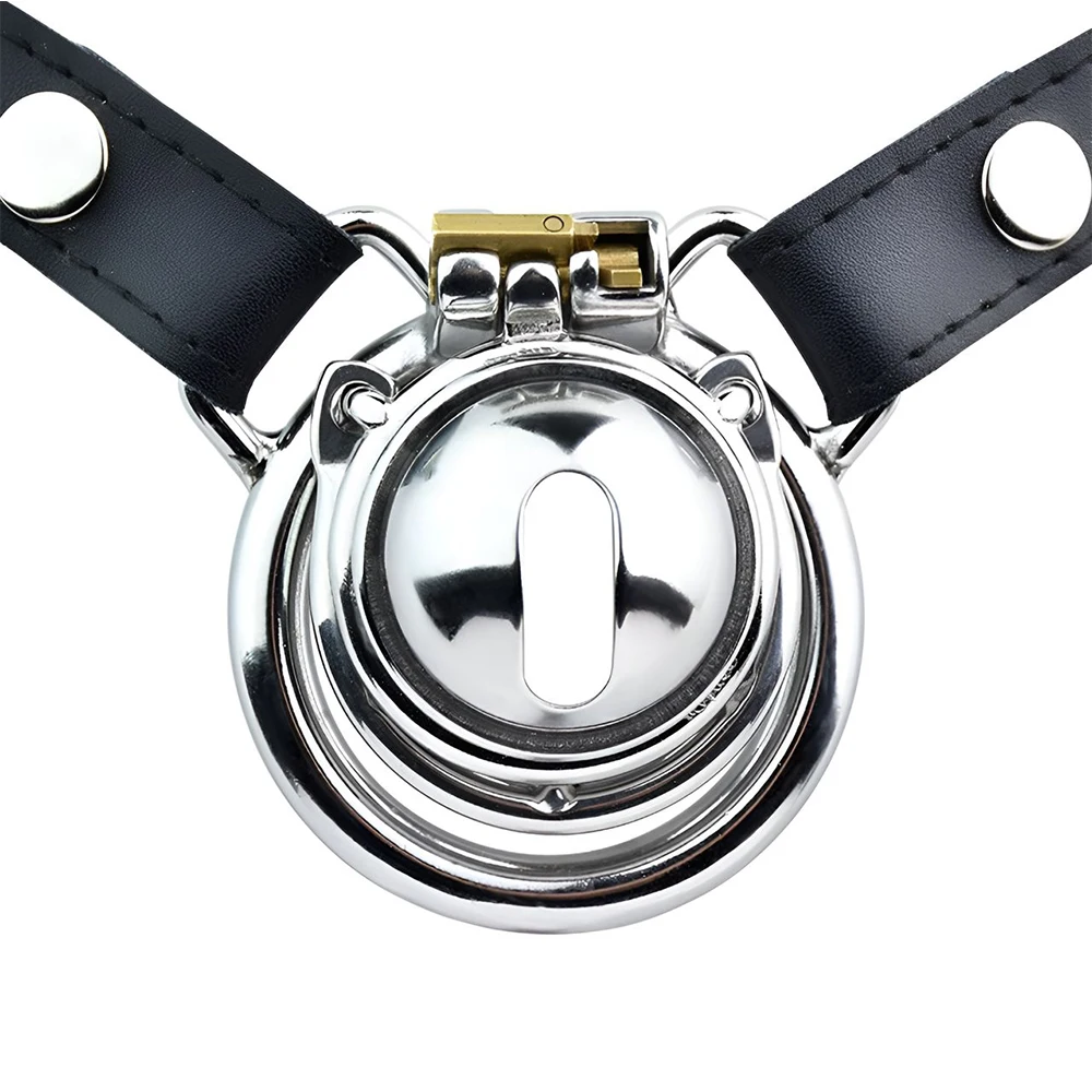 FRKO Male Small Chastity Cage With Piss Hole Stainless Steel Strap On Belt SM Abstinence Restraint Device Lock Cock Penis Rings