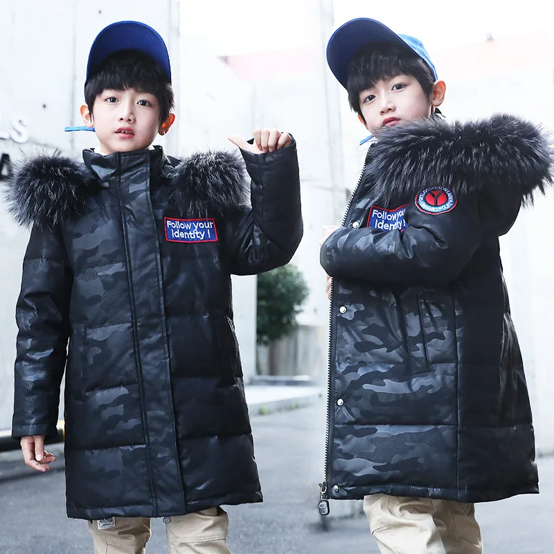 -30 Degree Russian Winter Down Jacket For Boy Waterproof Thicken Warm Boy Winter Coat 3-16 Years Teenage Parka Snowsuit