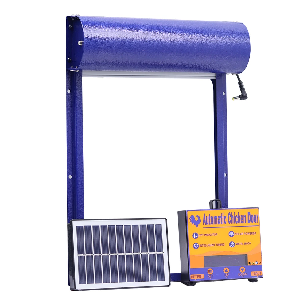 NEWAutomaticChickenCoopDoorSolarPowerdMetalRollingCurtainChickenHouseDoorwithTimer