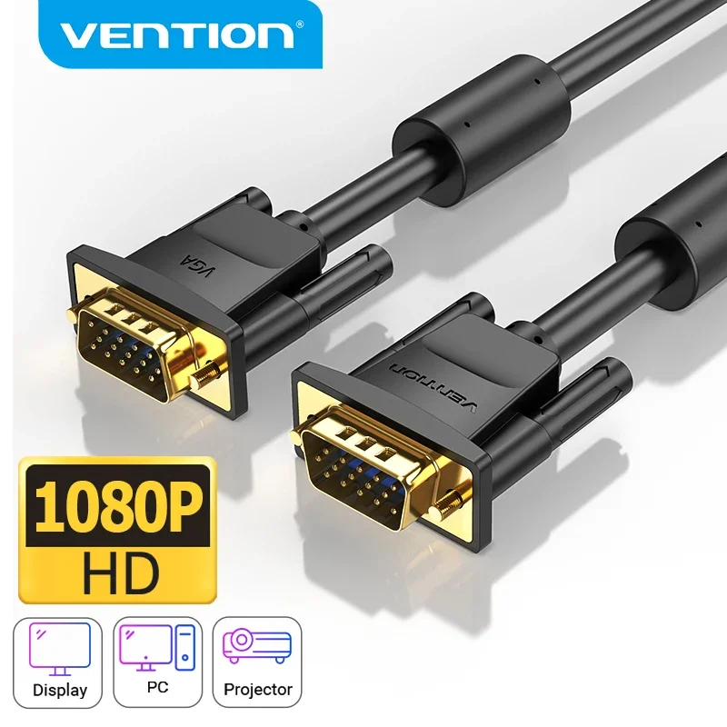 Vention VGA Cable Male to Male Cable 1080P 15 Pin 1m 5m 10m for TV Monitor Computer Projector PC VGA to Adapter