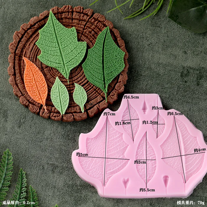 Leaf Stump Silicone Mold – Fondant, Cookie, Cake, Chocolate Mould, DIY Cake Decorating ... - SKU NSBM1157 - UGI Packaging