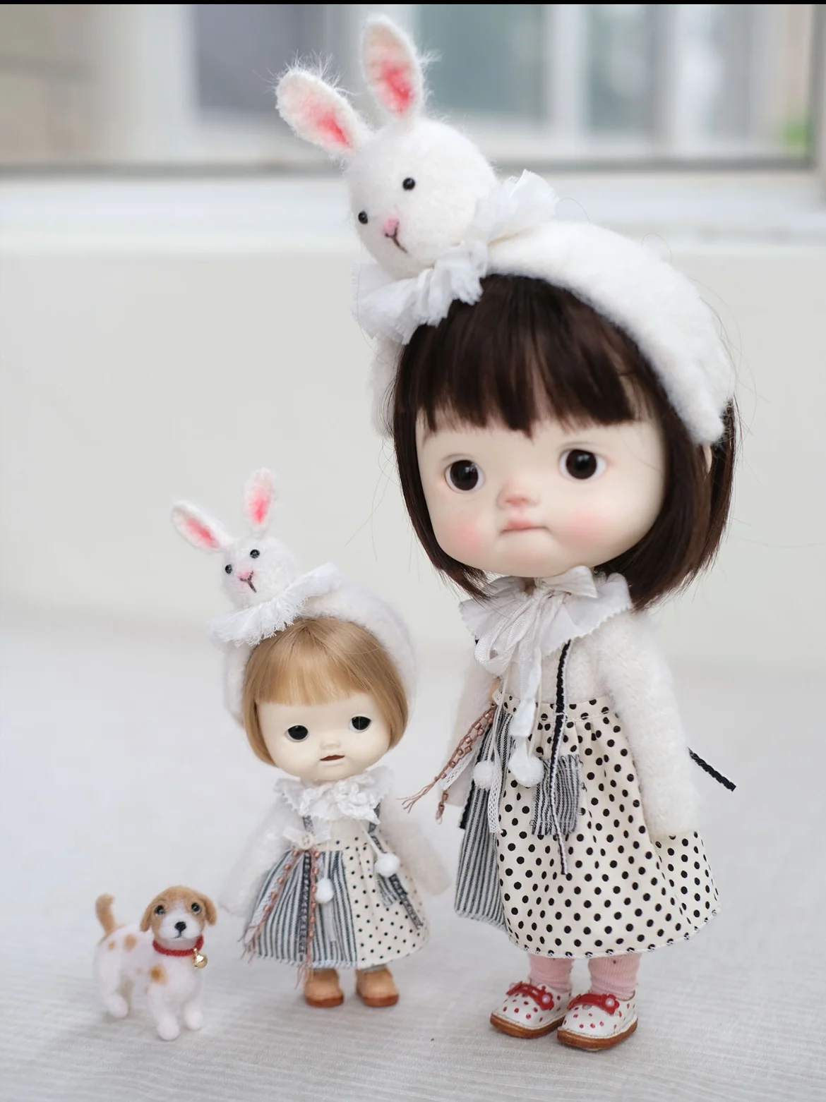 

Dula Doll Clothes Dress White rabbit polka dots skirt Blythe ob24 ob22 ob11 Qbaby Diandian Azone Licca ICY JerryB 1/6 Bjd