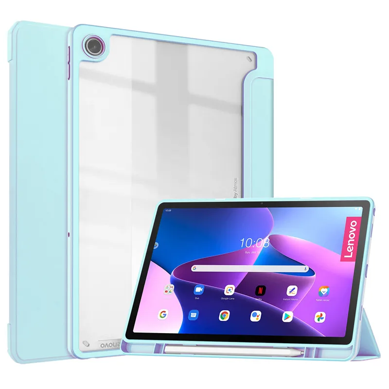 Pour Lenovo Tab M10 Plus 3rd Gen Étui Avec Porte-crayon Luxe Dos  Transparent Couverture Intelligente Pour Lenovo M10 Plus Gen 3 Cas 10.6 -  Comprimés & E-books Cas - AliExpress