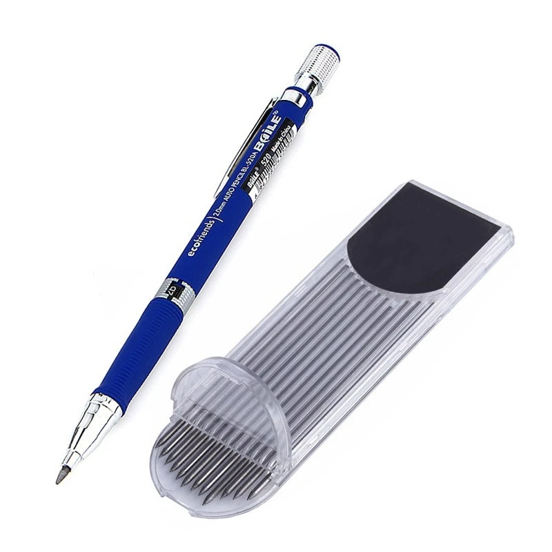 Mechanical Pencil 2mm 2B Automatic Pencils Set Black Colors Lead Refills for Writing Drawing Art Sketch Student School Supplies 6