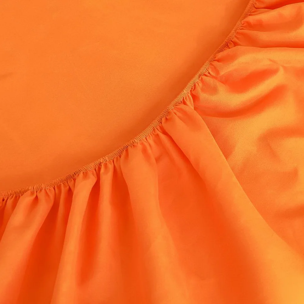 orange Yellow solid color Fitted bed sheet mattress Round elasticity cover,bed linen,sabana (no pillowcase) 90/120/150/180 3