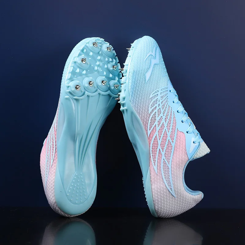 Men Women Running Spikes Track Field Shoes Athlete Running Training Lightweight Racing Match Spike Sport Shoes Size 35-45