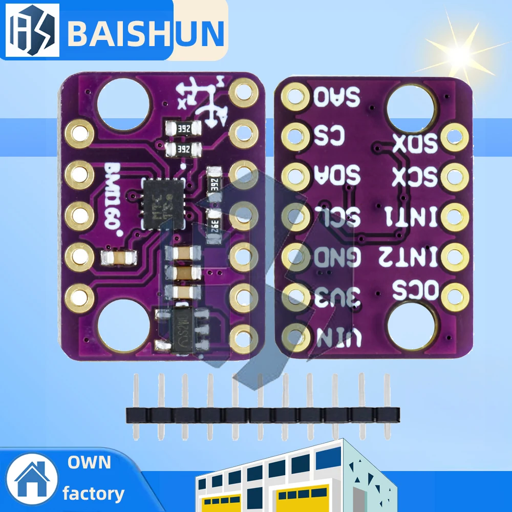 Module IMU BMI160 6DOF Accéléromètre Gyroscope 3 Axes Haute Précision SPI/I2C pour Drone Robotique