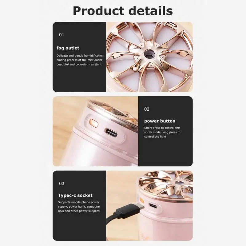 Portable Aromatherapy Humidifier Car Mini Desktop USB Household Air Mist Business Cute Mute Humidifier Car Air