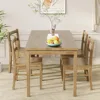 43.3 inch Solid Wood Indoor Modern Rectangular Dining Table Set for 4, Table and 4 Solid Wood Dining Chairs for Kitchen 1