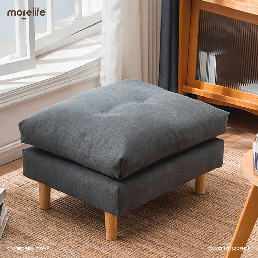 

Nordic Fabric Sofas Footstool Living Rooms Square Shoe Changing Bench Small Sofas Stools Noble Concubines Bed Stool Furniture